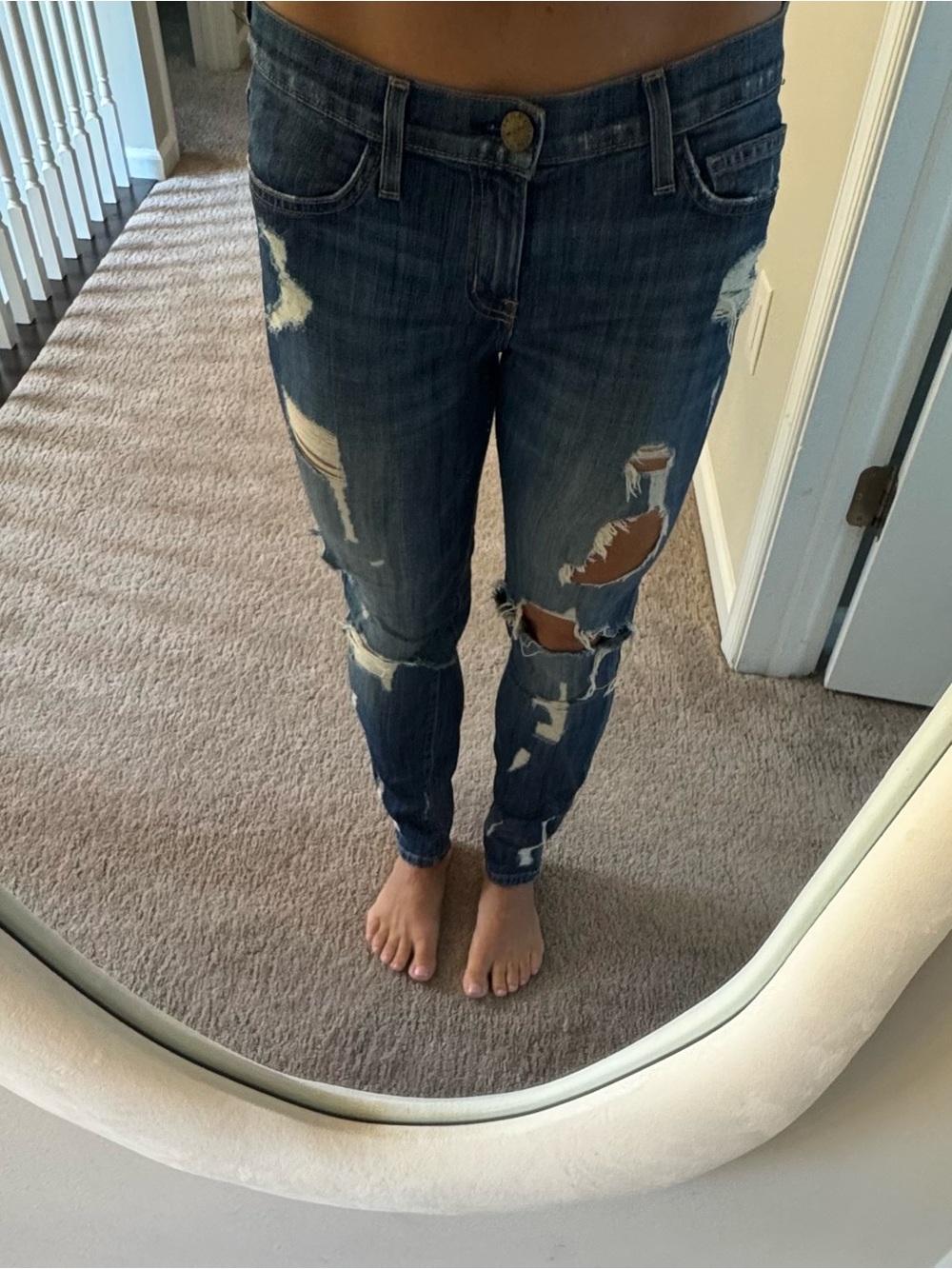 Current/Elliott The Stiletto Ankle Jodi Shredded Skinny Jeans - Women Size 28